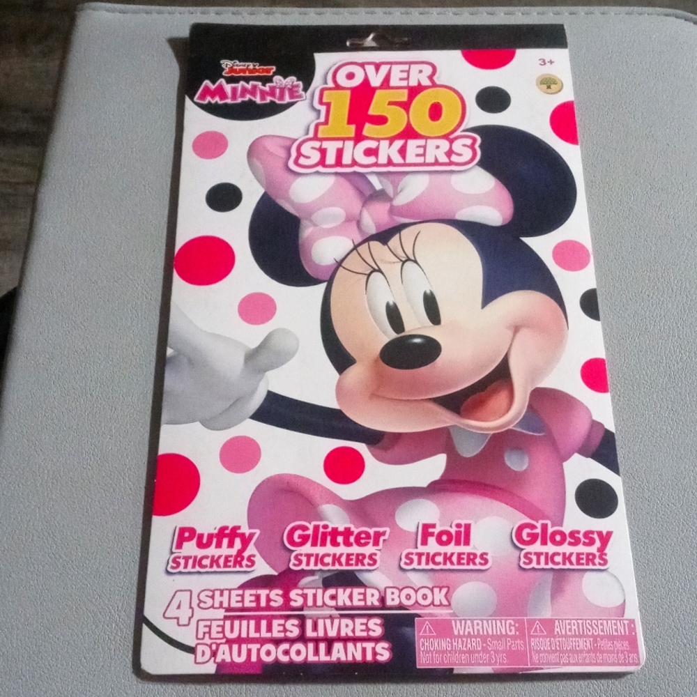 Disney Junior Minnie OVER 150 STICKERS 4 Sheets Sticker Book Ages 3+ NEW